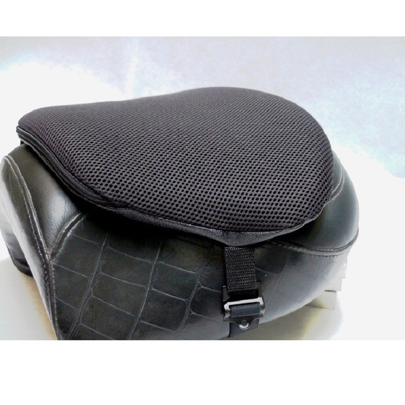 Gel Seat Cushion atop a motorcycle seat