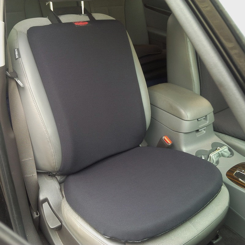 Gel cushions on a car seat and seat back